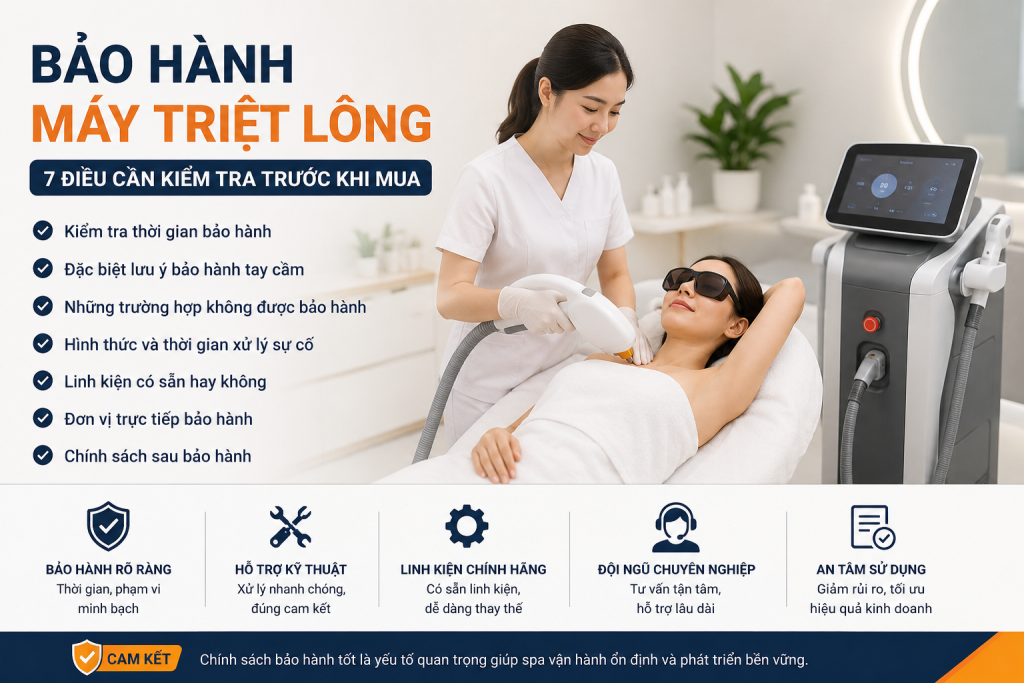 bảo hành máy triệt lông